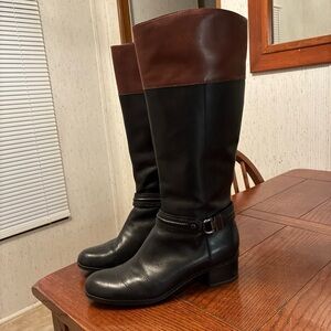 Bandolino BD Carlita Riding Boots Women’s 9M Black & Brown Equestrian